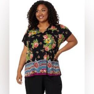 Johnny Was spark dolman v neck tee size 2x